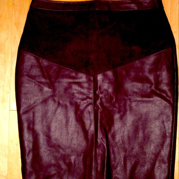 Plum Faux leather midi skirt - Picture 2 of 5